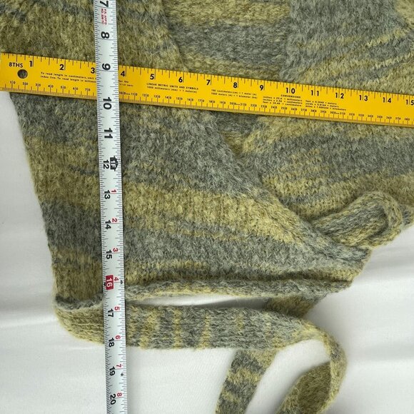 Cotton On Striped Knit Faux Wrap Crop Cardigan Sweater Green Marled Soft Women S - Picture 9 of 11